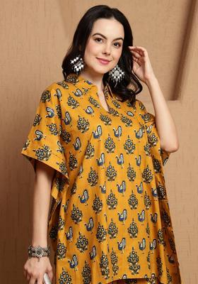 Mustard Printed Cotton Co-Ord Set