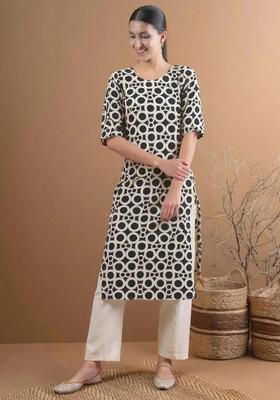 Multicolor Printed Crepe Kurta Set