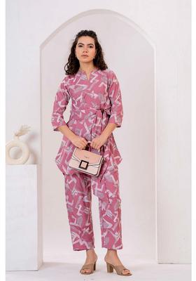 Pink Printed Rayon Co-Ord Set