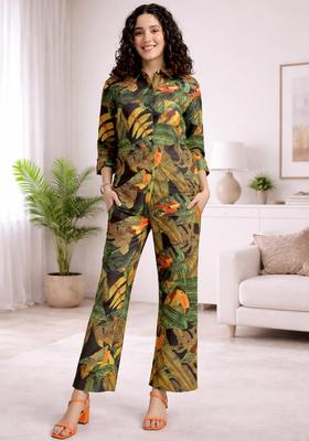 Green Printed Cotton Co-Ord Set