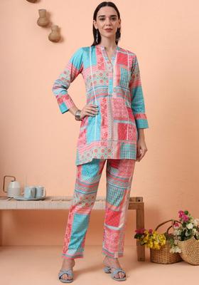 Multicolor Printed Cotton Co-Ord Set