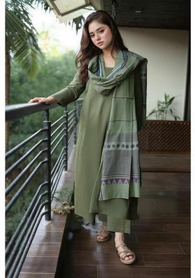 Green Solid Rayon Kurta Set