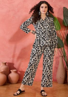 Black Printed Cotton Co-Ord Set