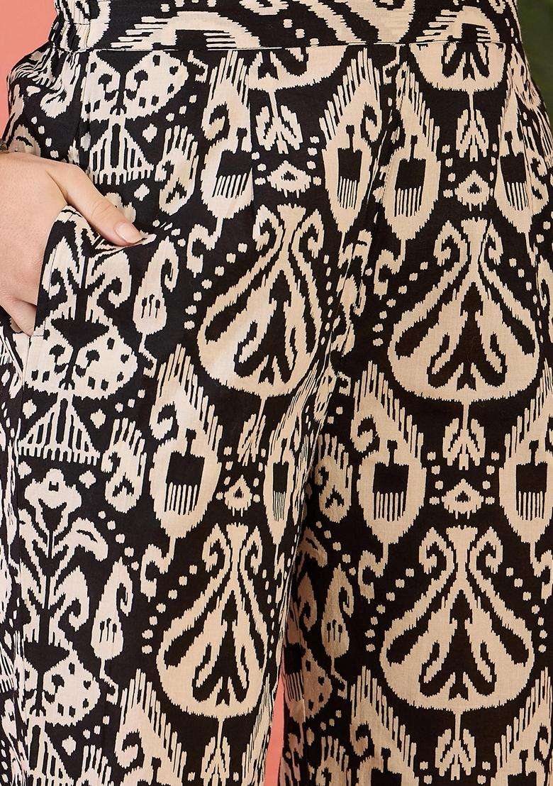 Black Printed Cotton Co-Ord Set - Indya
