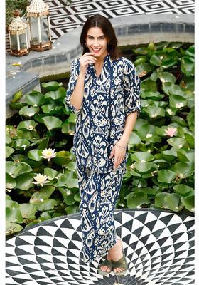 Blue Printed Rayon Co-Ord Set