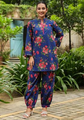 Blue Floral Cotton Co-Ord Set