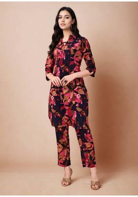 Blue Abstract Cotton Co-Ord Set