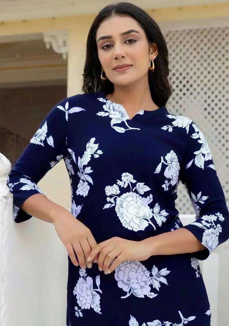 Blue Floral Cotton Co-Ord Set - Indya