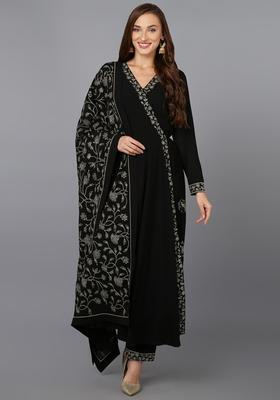 Black Embroidery Georgette Kurta Set