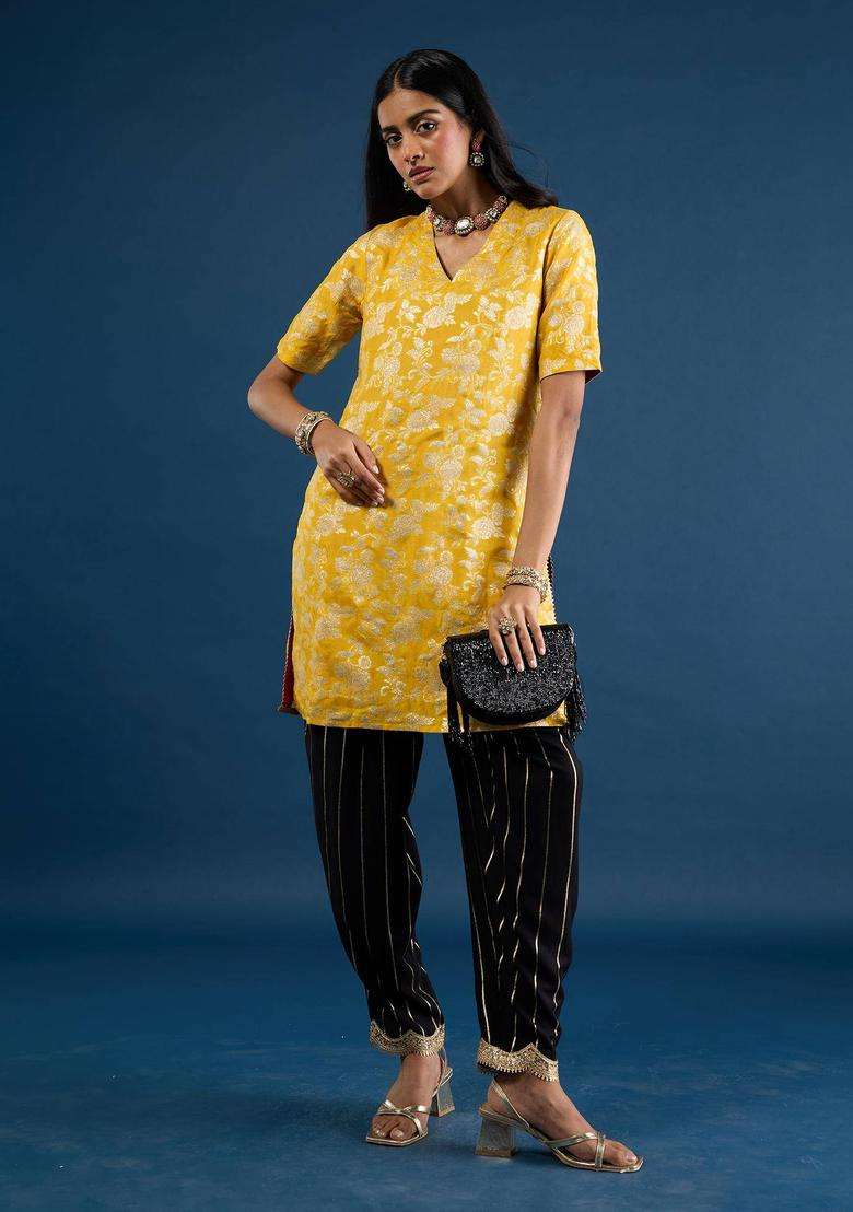 Black Embellished Salwar for Women Festive Wear - Indya