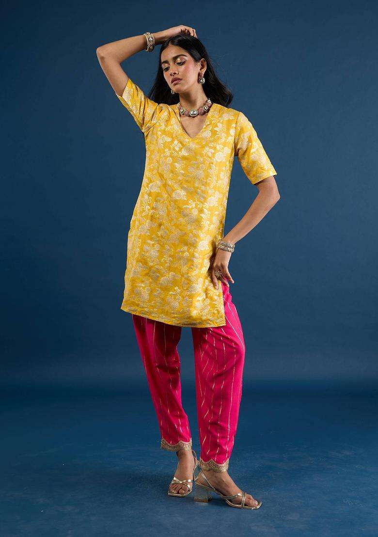 Fuchsia Pink Embellished Salwar for Women Festive Wear - Indya