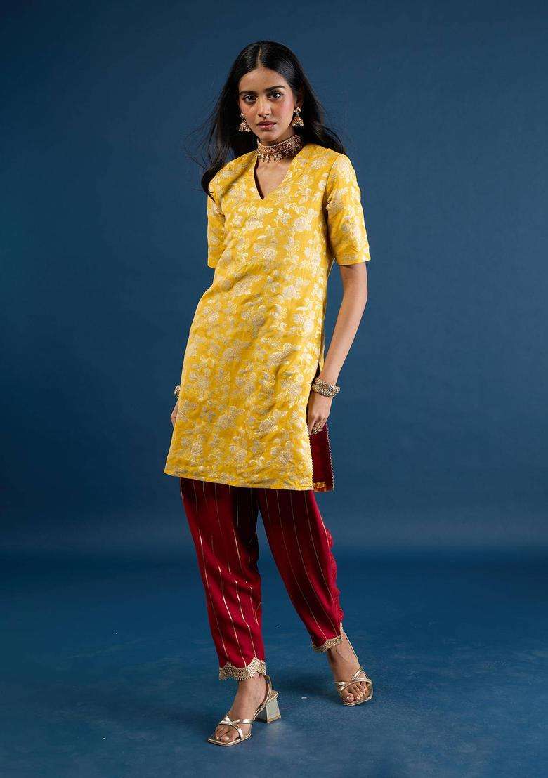 Maroon Embellished Salwar for Women Festive Wear - Indya