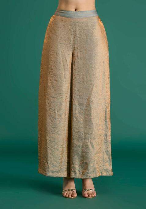 Copper Tissue Organza Palazzo for Women Festive Wear