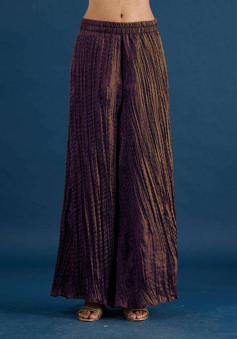 Purple Crush Tissue Palazzo for Women Festive Wear