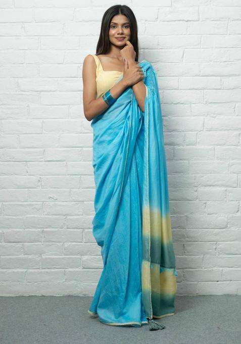 Navya Embellished Blue Saree without Blouse for Women Casual Wear