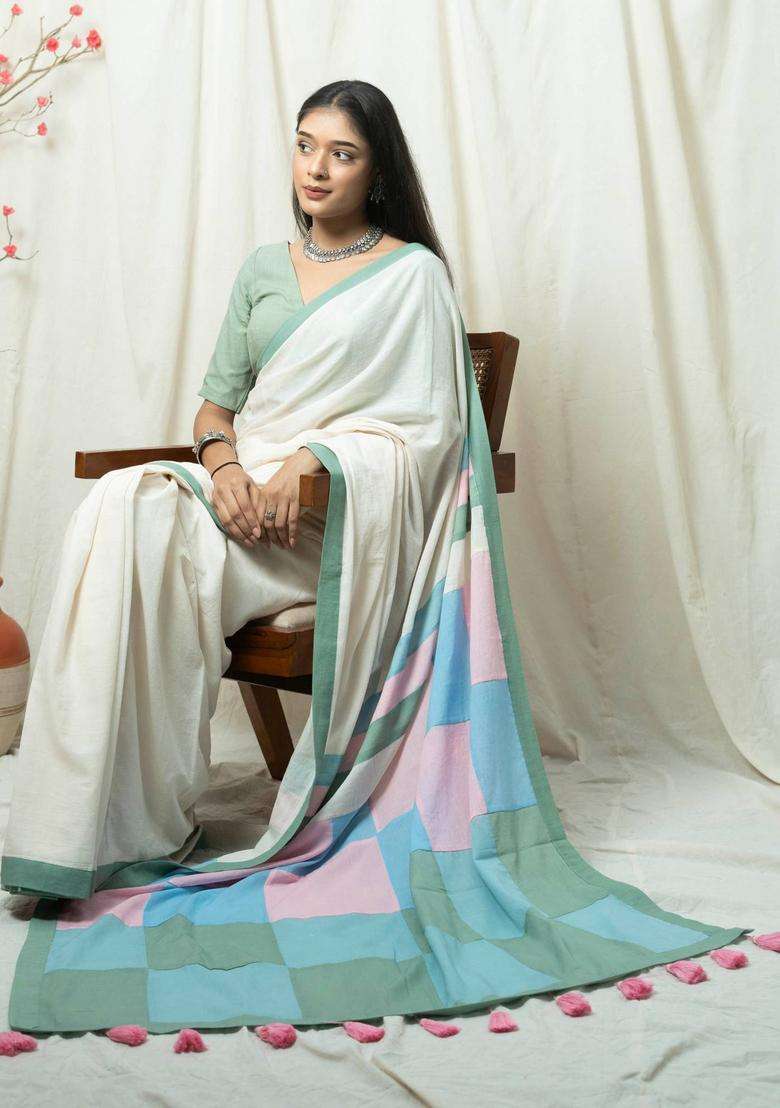 Suhani Off White Saree without Blouse for Women Casual Wear - Indya
