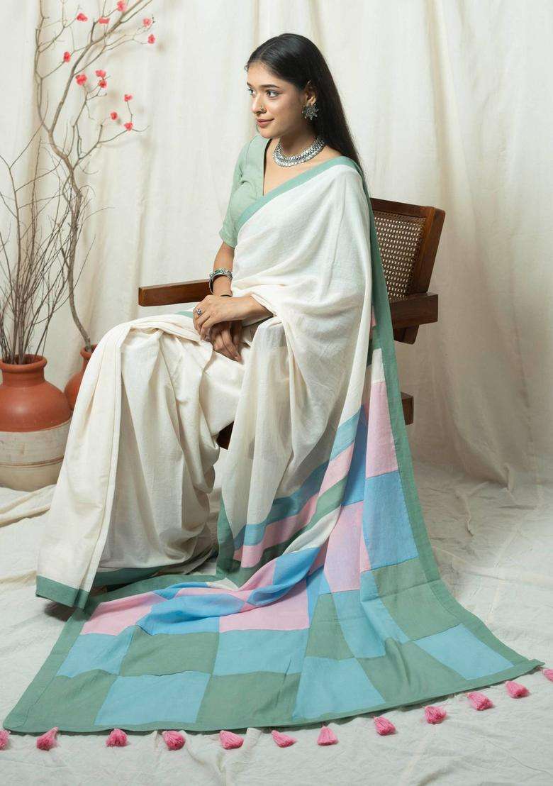 Suhani Off White Saree without Blouse for Women Casual Wear - Indya