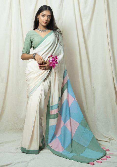 Suhani Off White Saree without Blouse for Women Casual Wear