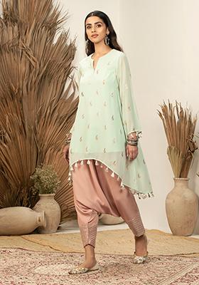 Payal Singhal for Indya Blush Embroidered Cuff Dhoti Pants 
