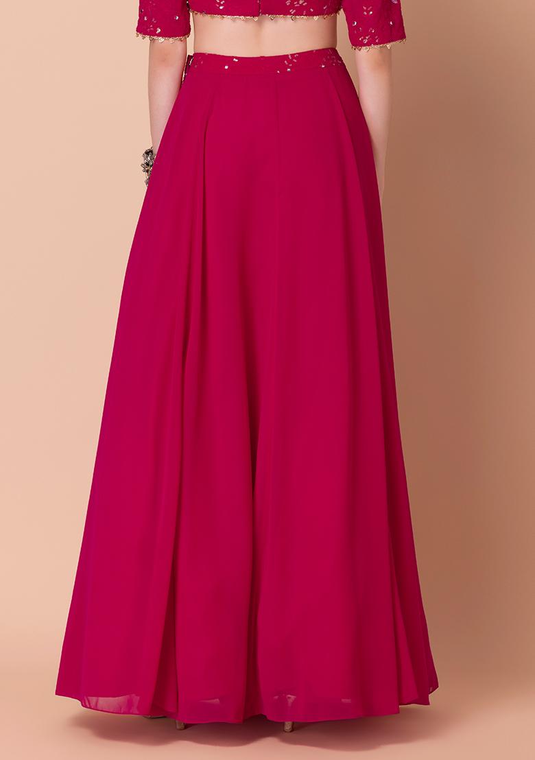 Hot pink embroidered skirt hotsell