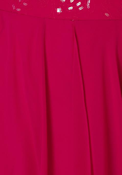 Buy Women Hot Pink Embroidered Draped Lehenga Skirt - Lehenga & Skirt ...