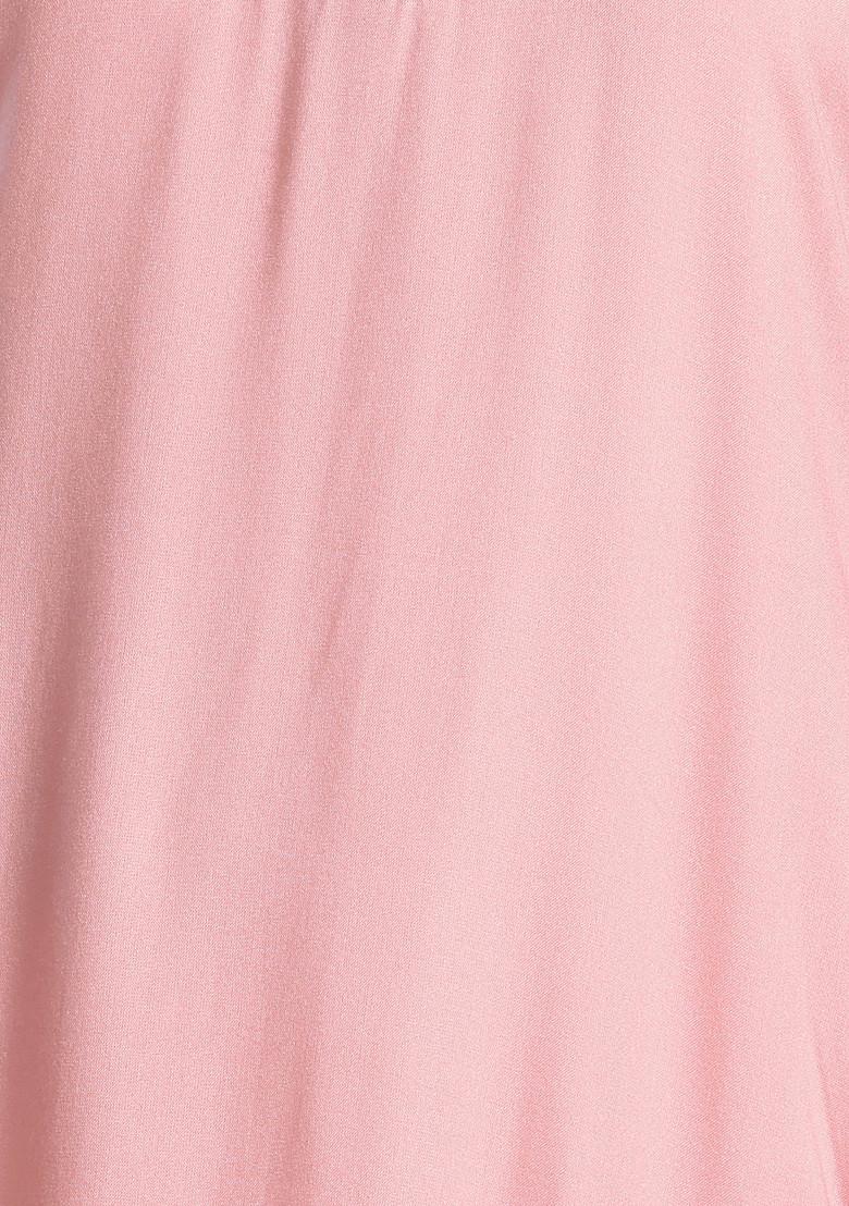 Pink Mirror And Thread Embroidered Rayon Kurta