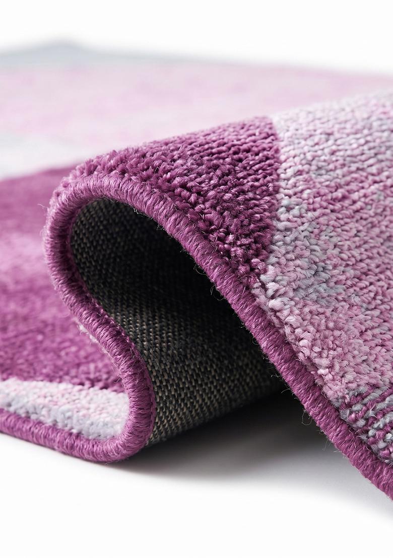 Saffron Rugs Hand Tufted Orchid Purple Geometric Contemporary Rectangular Wool Area Rug - Indya