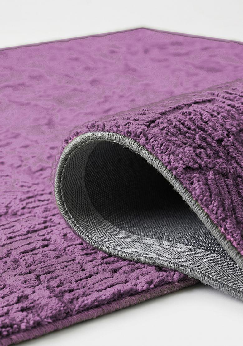 Saffron Rugs Hand Tufted Orchid Purple Leaf Contemporary Square Wool Area Rug - Indya