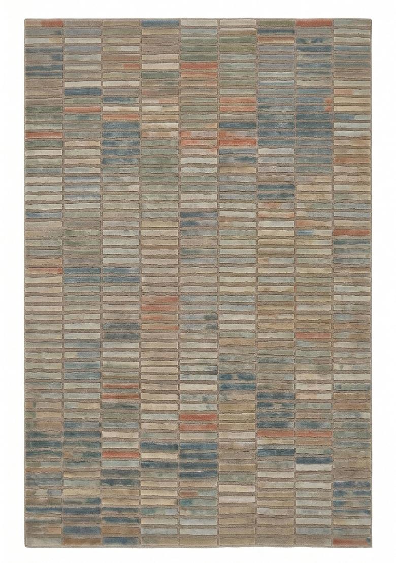 Saffron Rugs Hand Tufted Taupe Beige Geometric Contemporary Rectangle Wool Area Rug - Indya