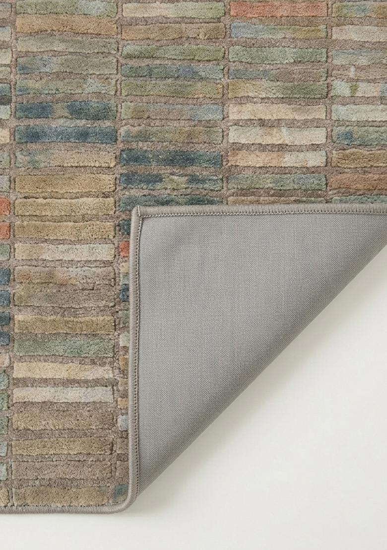 Saffron Rugs Hand Tufted Taupe Beige Geometric Contemporary Rectangle Wool Area Rug - Indya