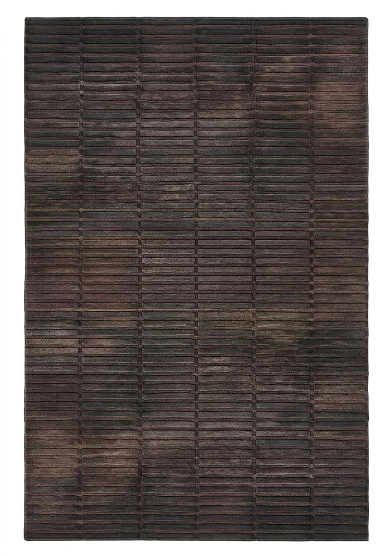 Saffron Rugs Hand Tufted Charcoal Brown Geometric Contemporary Rectangle Wool Area Rug - Indya