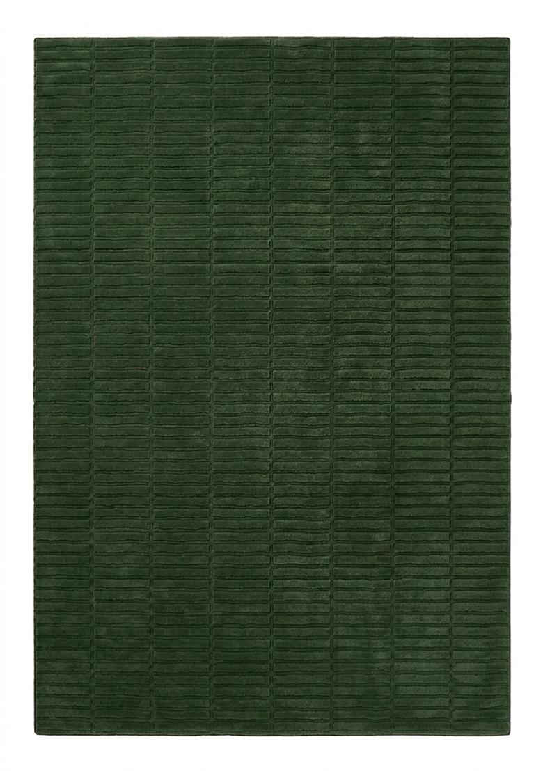 Saffron Rugs Hand Tufted Forest Green Geometric Contemporary Rectangle Wool Area Rug - Indya