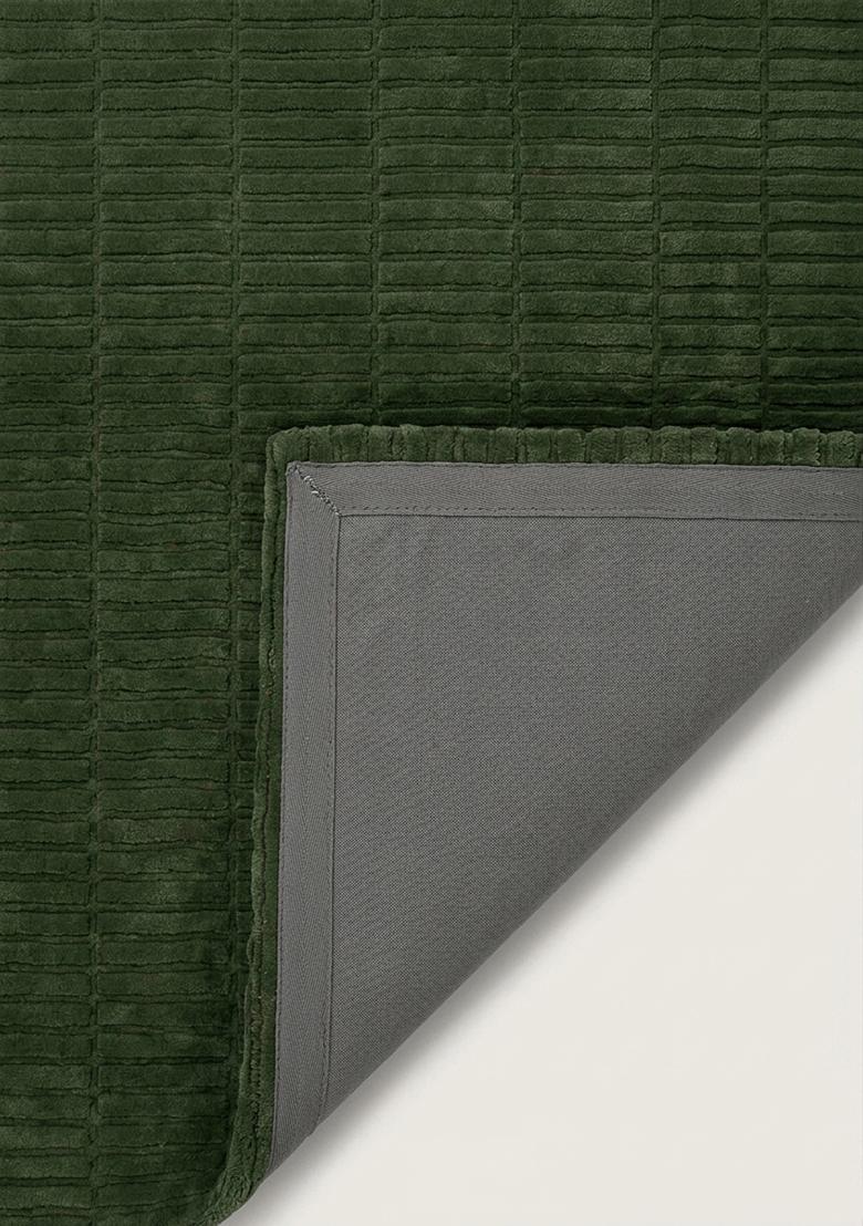 Saffron Rugs Hand Tufted Forest Green Geometric Contemporary Rectangle Wool Area Rug - Indya