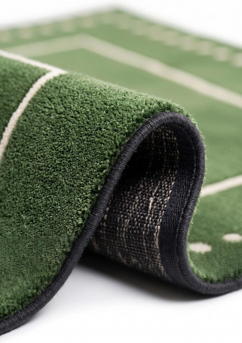 Saffron Rugs Hand Tufted Olive Green Striped Minimalist Rectangle Wool Area Rug - Indya