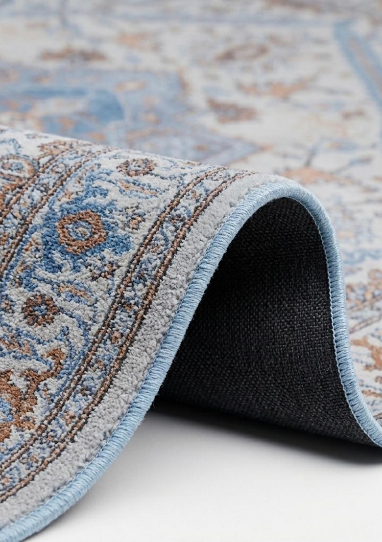 Saffron Rugs Hand Tufted Light Gray Floral Oriental Square Wool Area Rug - Indya