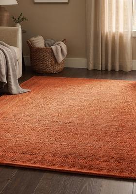 Saffron Rugs Hand Tufted Terracotta Rust Solid 0 Rectangular Wool Area Rug