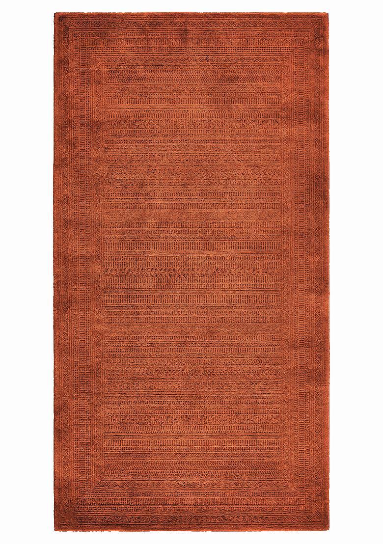 Saffron Rugs Hand Tufted Terracotta Rust Solid 0 Rectangular Wool Area Rug - Indya