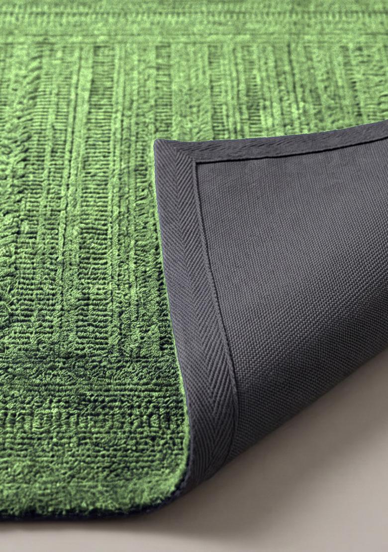 Saffron Rugs Hand Tufted Lime Green Solid 0 Rectangular Wool Area Rug - Indya