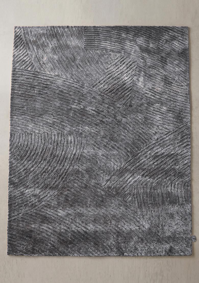 Saffron Rugs Hand Tufted Slate Grey Geometric Contemporary Rectangular Wool Area Rug - Indya