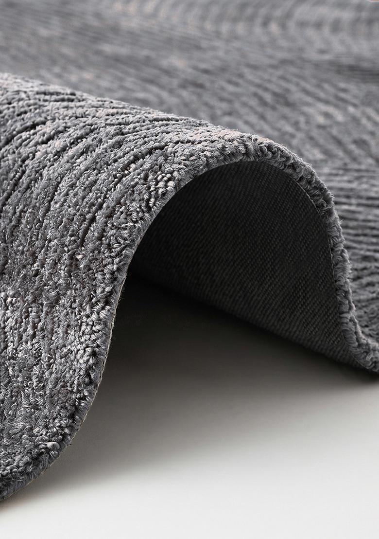 Saffron Rugs Hand Tufted Slate Grey Geometric Contemporary Rectangular Wool Area Rug - Indya
