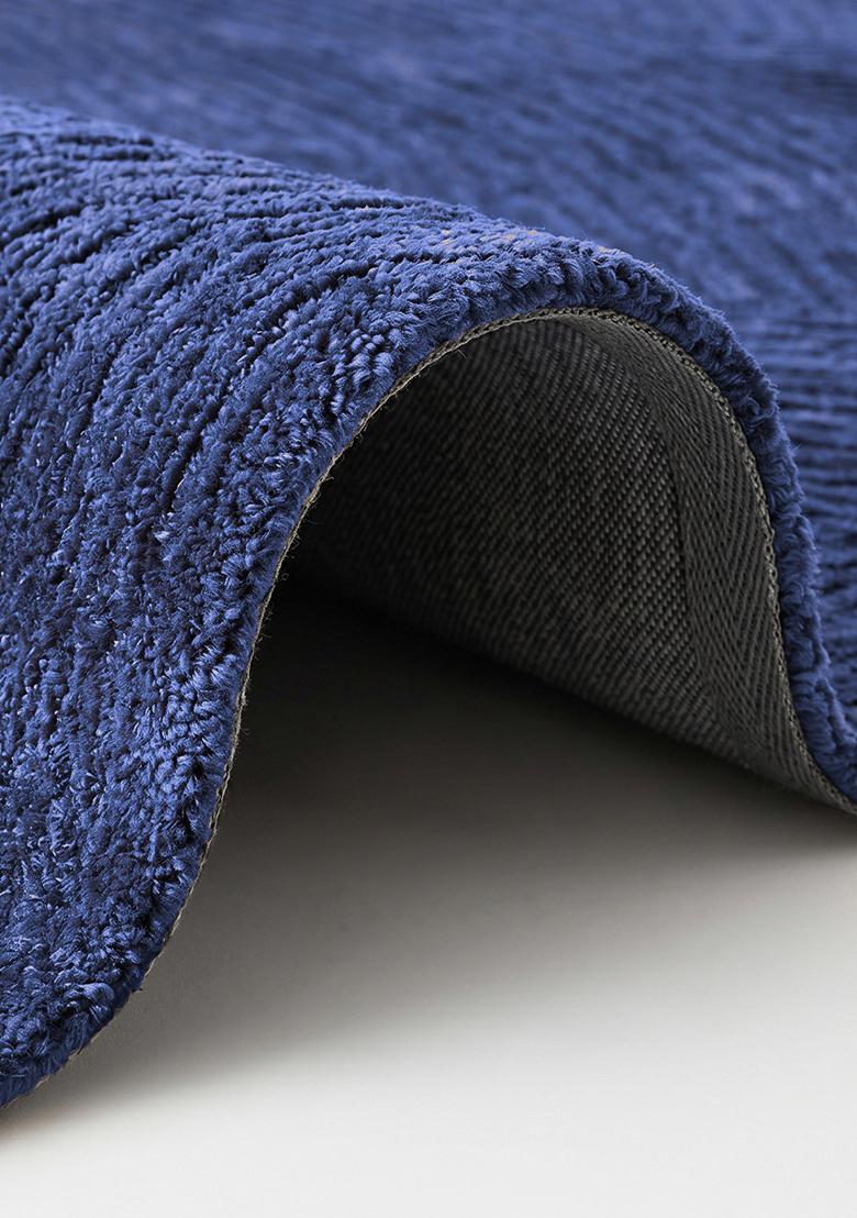 Saffron Rugs Hand Tufted Royal Blue Geometric Contemporary Rectangular Wool Area Rug - Indya