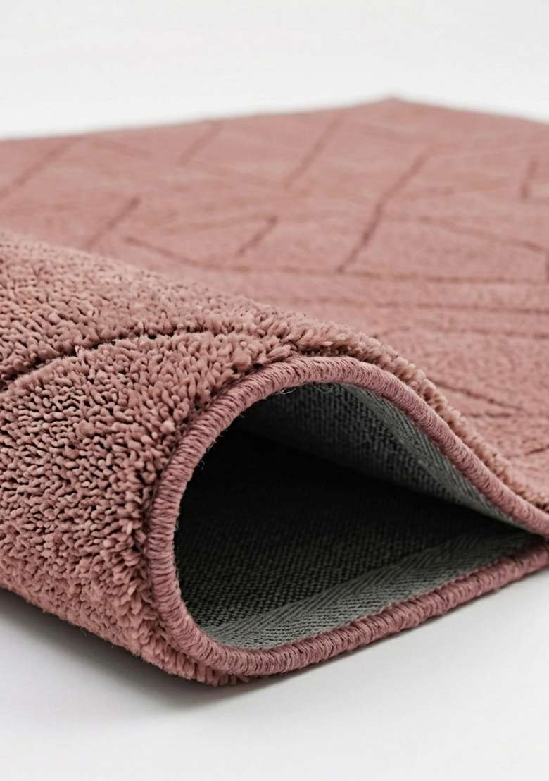 Saffron Rugs Hand-Tufted 100% Wool Area Rug | Dusty Rose Square Rug | Cotton Backing | Contemporary Geometric Home Decor Carpet for Living Room Bedroom - Indya