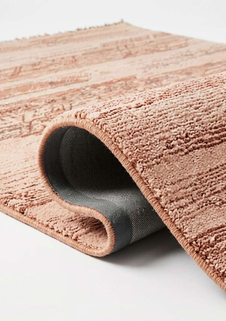Saffron Rugs Hand-Tufted 100% Wool Area Rug | Blush Pink Rectangular Rug | Cotton Backing | Bohemian Striped Home Decor Carpet for Living Room Bedroom - Indya