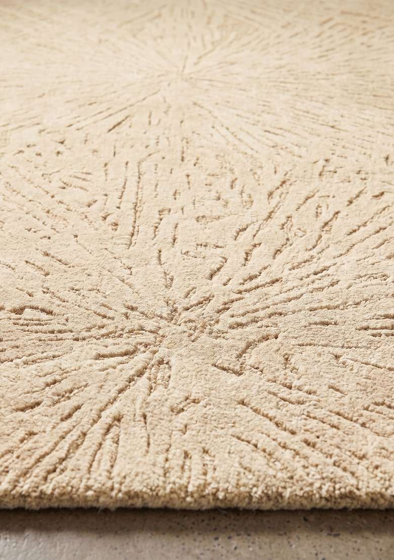 Saffron Rugs Hand-Tufted 100% Wool Area Rug | Cream Rectangular Rug | Cotton Backing | Mid-Century Modern Geometric Home Decor Carpet for Living Room Bedroom - Indya