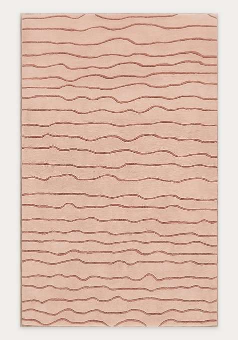 100% Wool Handmade Red Rug | Striped Carpet With Cotton Backing For Living Room | Bedroom