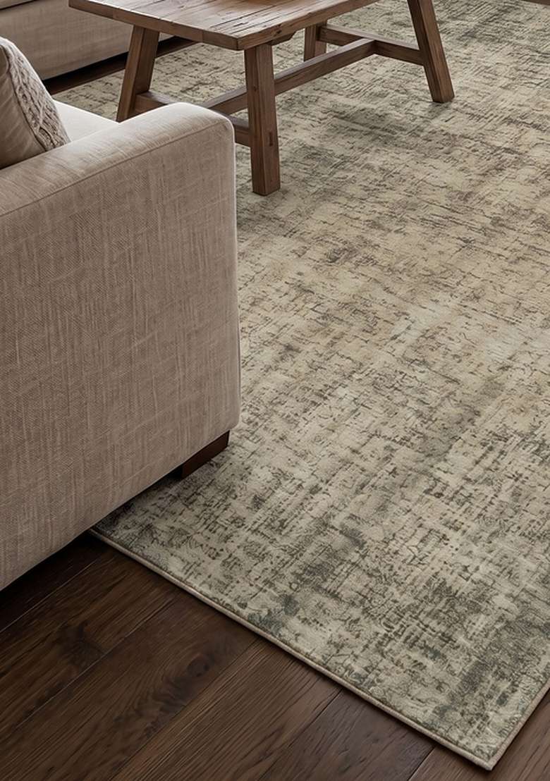 Saffron Rugs Hand-Tufted 100% Wool Area Rug | Moss Green Rectangular Rug | Cotton Backing | Transitional Solid Home Decor Carpet for Living Room Bedroom - Indya