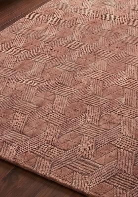 Saffron Rugs Hand-Tufted 100% Wool Area Rug | Dusty Rose Rectangular Rug | Cotton Backing | Contemporary Herringbone Home Decor Carpet for Living Room Bedroom
