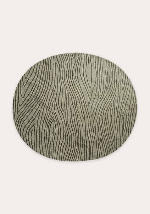 100% Wool Handmade Sage Green Rug | Contemporary Swirls Oval Carpet With Cotton Backing For Living Room