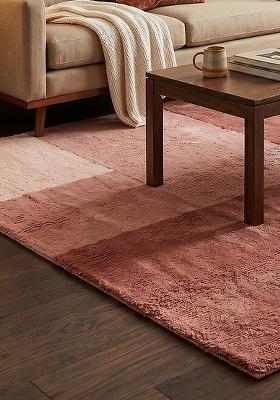 Saffron Rugs Hand-Tufted 100% Wool Area Rug | Dusty Rose Rectangular Rug | Cotton Backing | Contemporary Geometric Home Decor Carpet for Living Room Bedroom