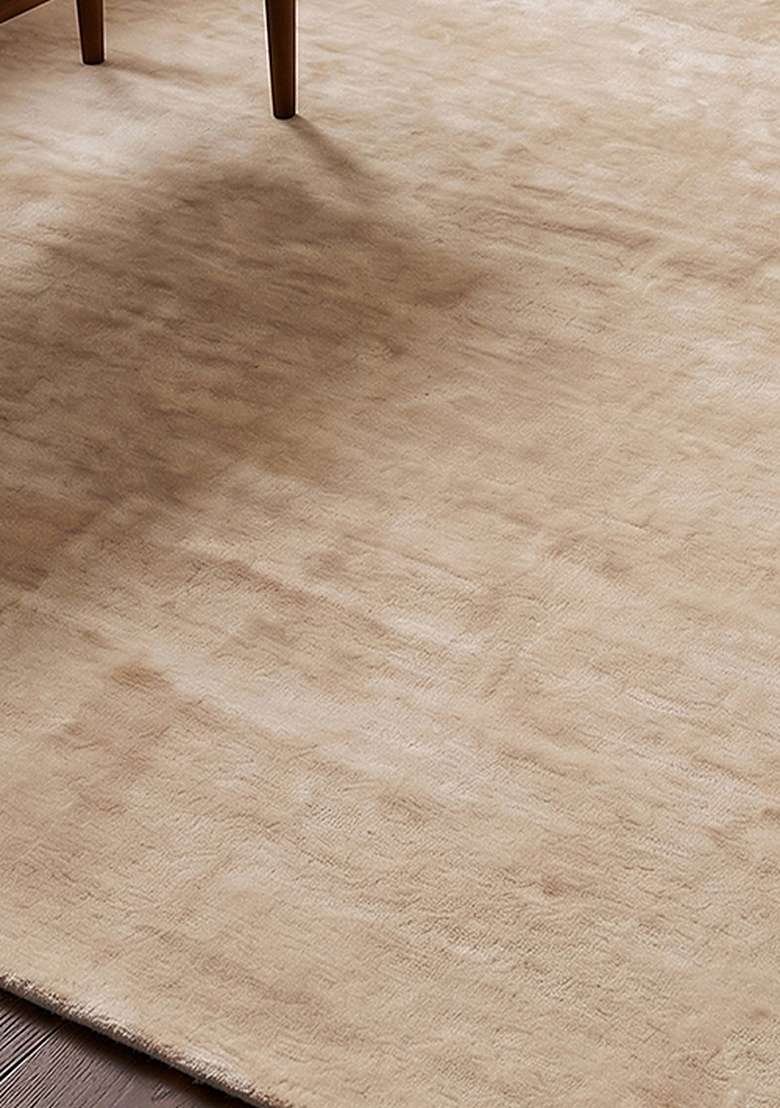Saffron Rugs Hand-Tufted 100% Wool Area Rug | Ivory Rectangular Rug | Cotton Backing | Glam Solid Home Decor Carpet for Living Room Bedroom - Indya